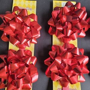 Red Gift Bows - Set of 10